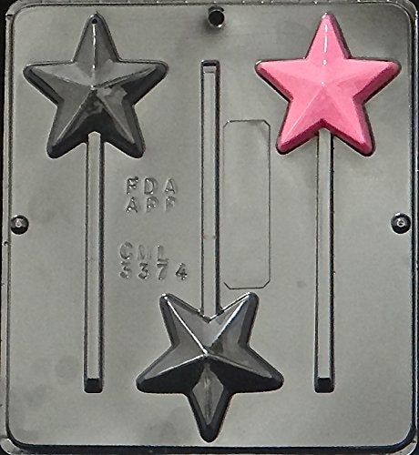 قوالب الحلوى N More 3374، قالب حلوى الشوكولاتة Star Lollipop الكمية 1، بلاستيك شفاف